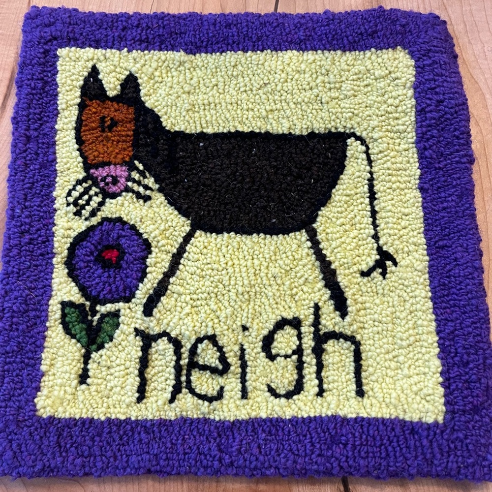 “Neigh” hooked wall hanging